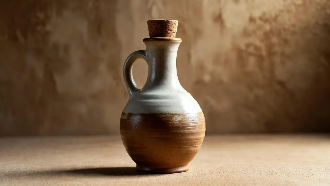 Ceramic olive oil bottle for storage