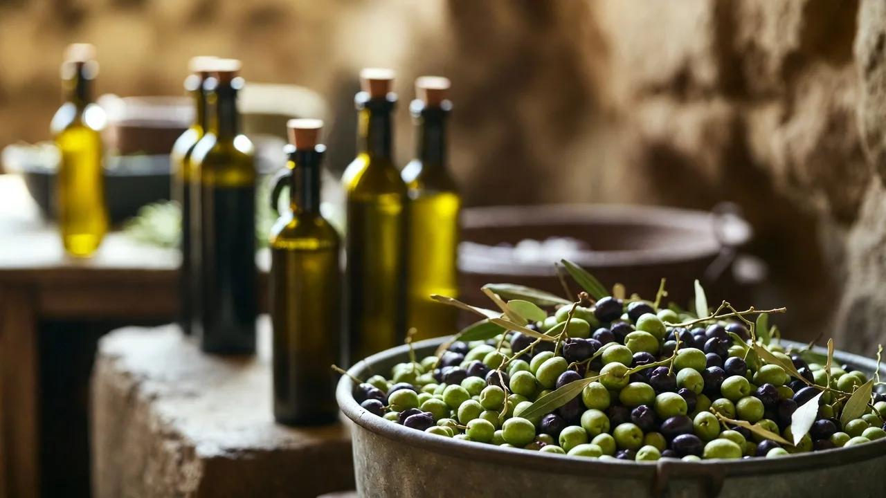 Early harvest olive oil green olives