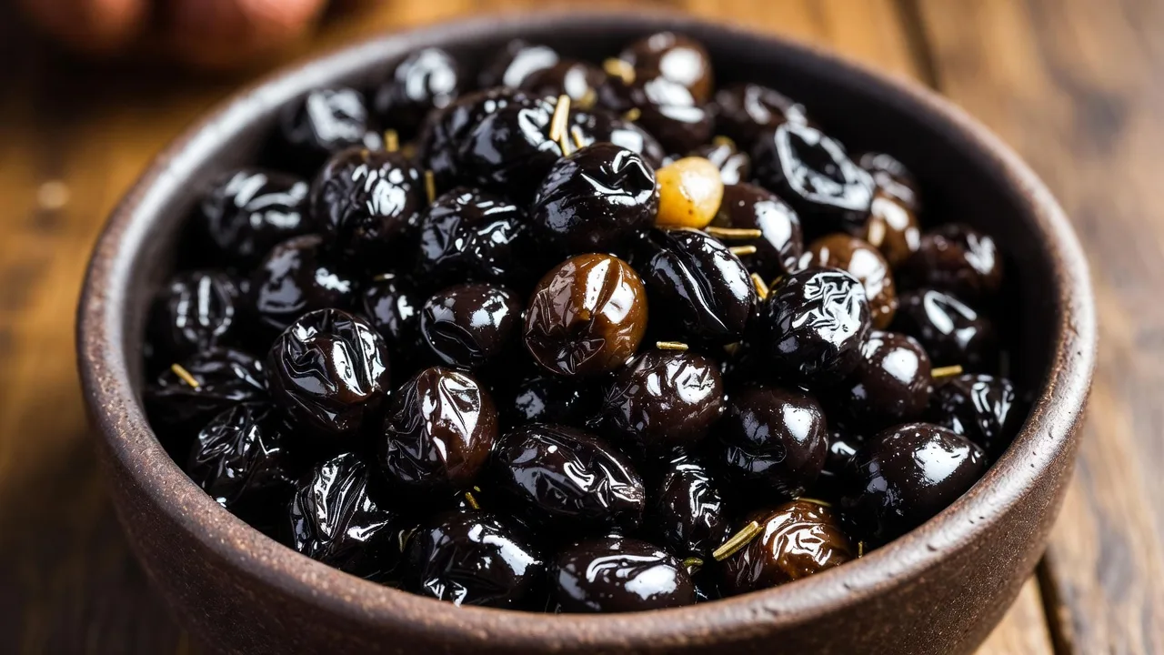 Oil cured olives Mediterranean style